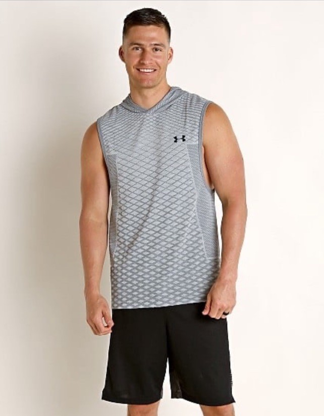 Under Armour Hoodie Heat Gear Vanish Seamless Tank Men’s Sz M Fitted Gray