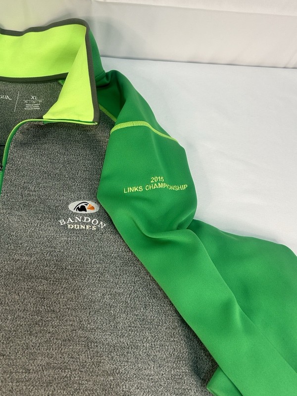 Bandon Dunes Links Pullover 1/4 Zip Men's XL Grey Green 2015 Links Championship gallery