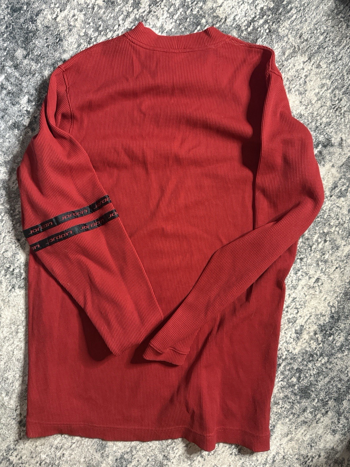 Nike Jordan Men's Thermal Weave Long Sleeve Pull Over Shirt Red Size M gallery