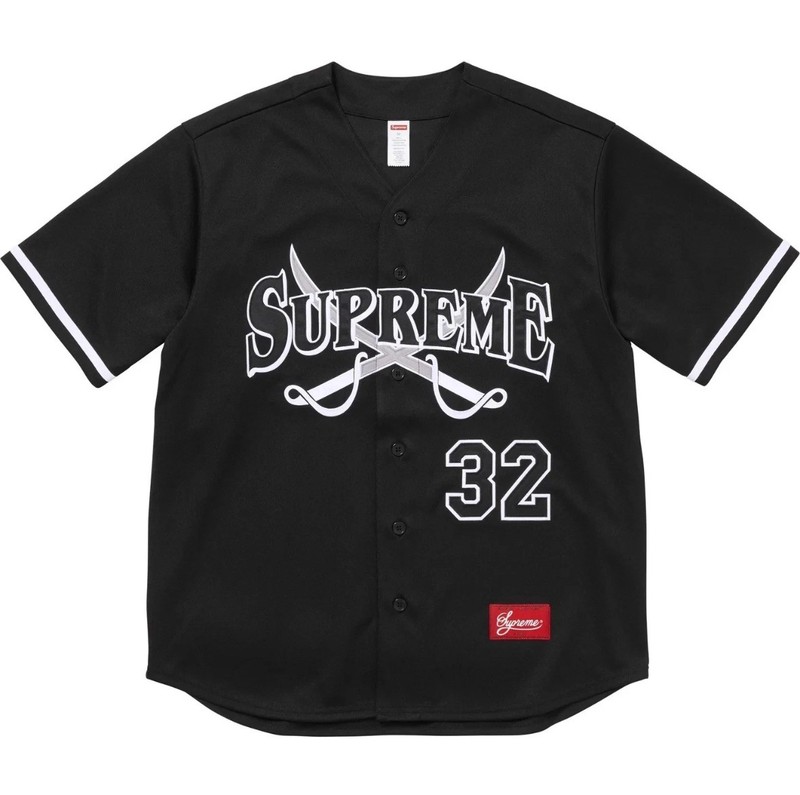 Supreme FW25 Swords Embroidered Baseball Jeresy Black Size XL Rare New IN HAND gallery