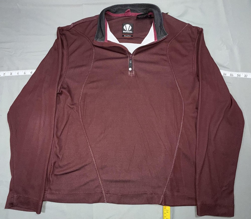 Sunice Pullover Mens Large Red 1/4 Zip Golf Weather Mock Neck Long Sleeve