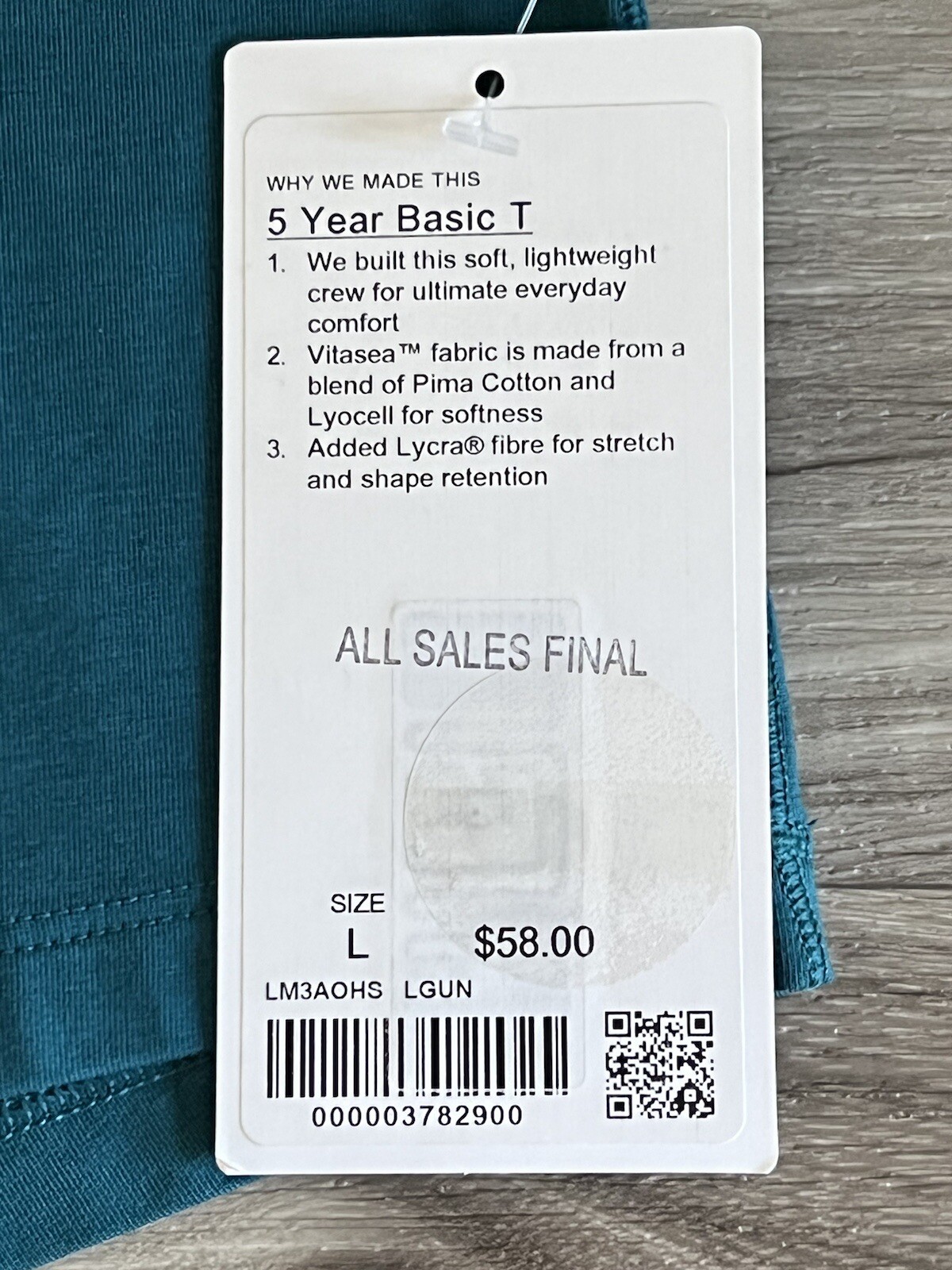 Lululemon 5 Year Basic T Shirt *Vitasea Size L Flowy River Laguna LGUN 82900 gallery