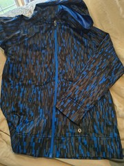 Xersion Boy’s XL Blue/Black Geometric Full Zip Activewear Jacket Polyester
