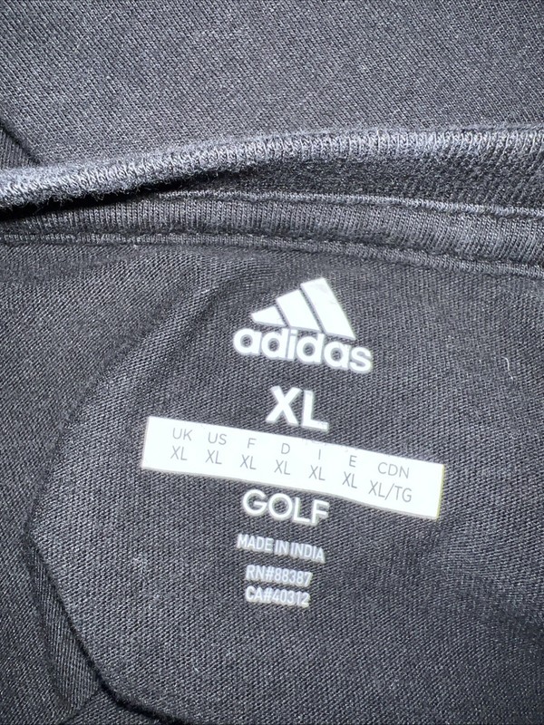 Adidas Black Logo T-Shirt Size XL Mens Performance Golf Short Sleeve Crew Neck gallery