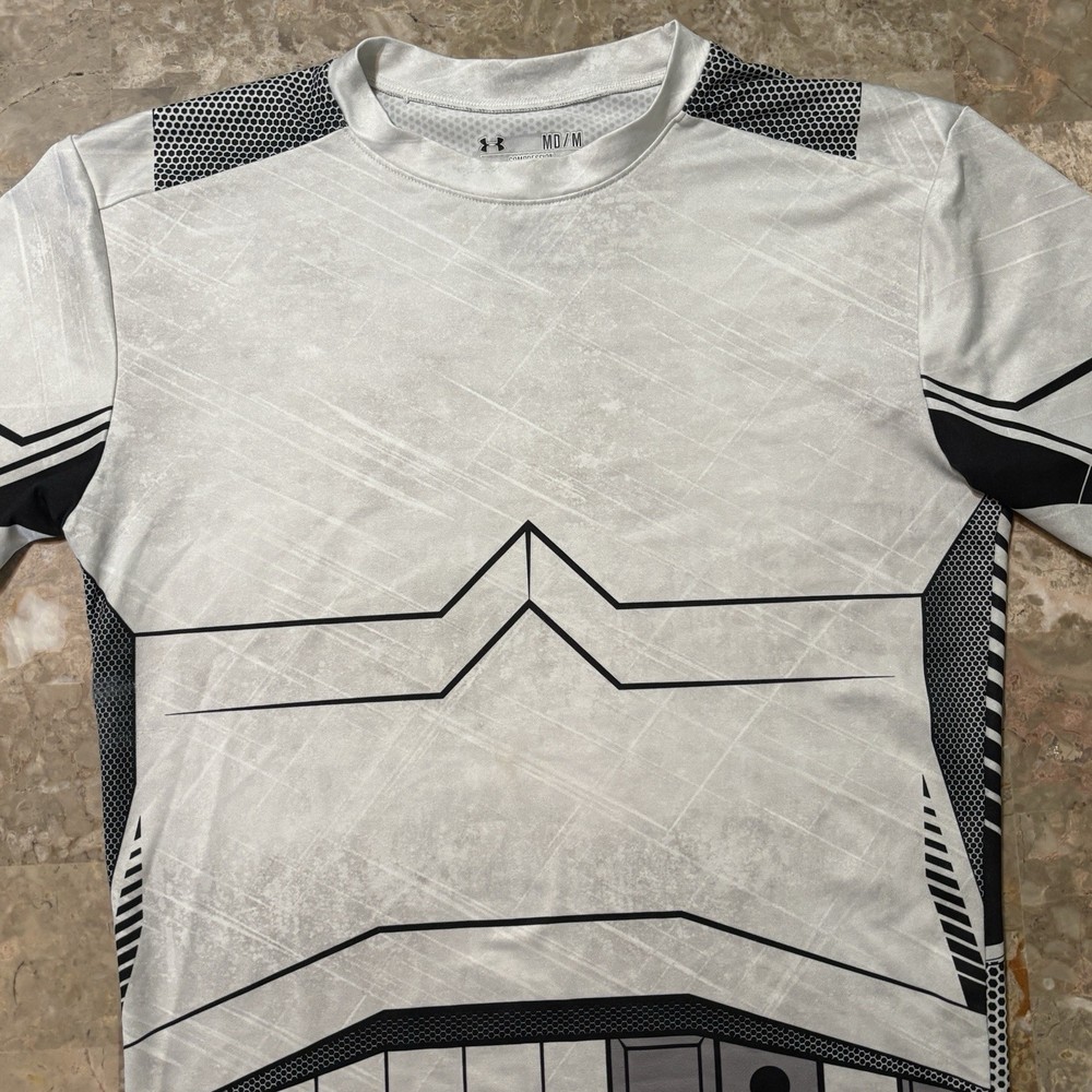 Under Armour Compression Shirt Mens Medium Star Wars Storm Trooper Gym Stretch
