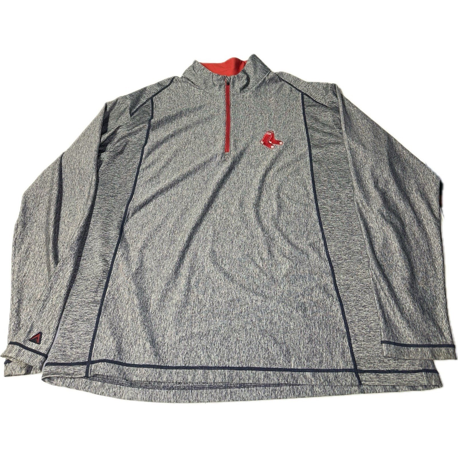 Boston Red Sox Heathered Gray Quarter Zip Men's 2XL Antigua Stretch Fit Athletic gallery