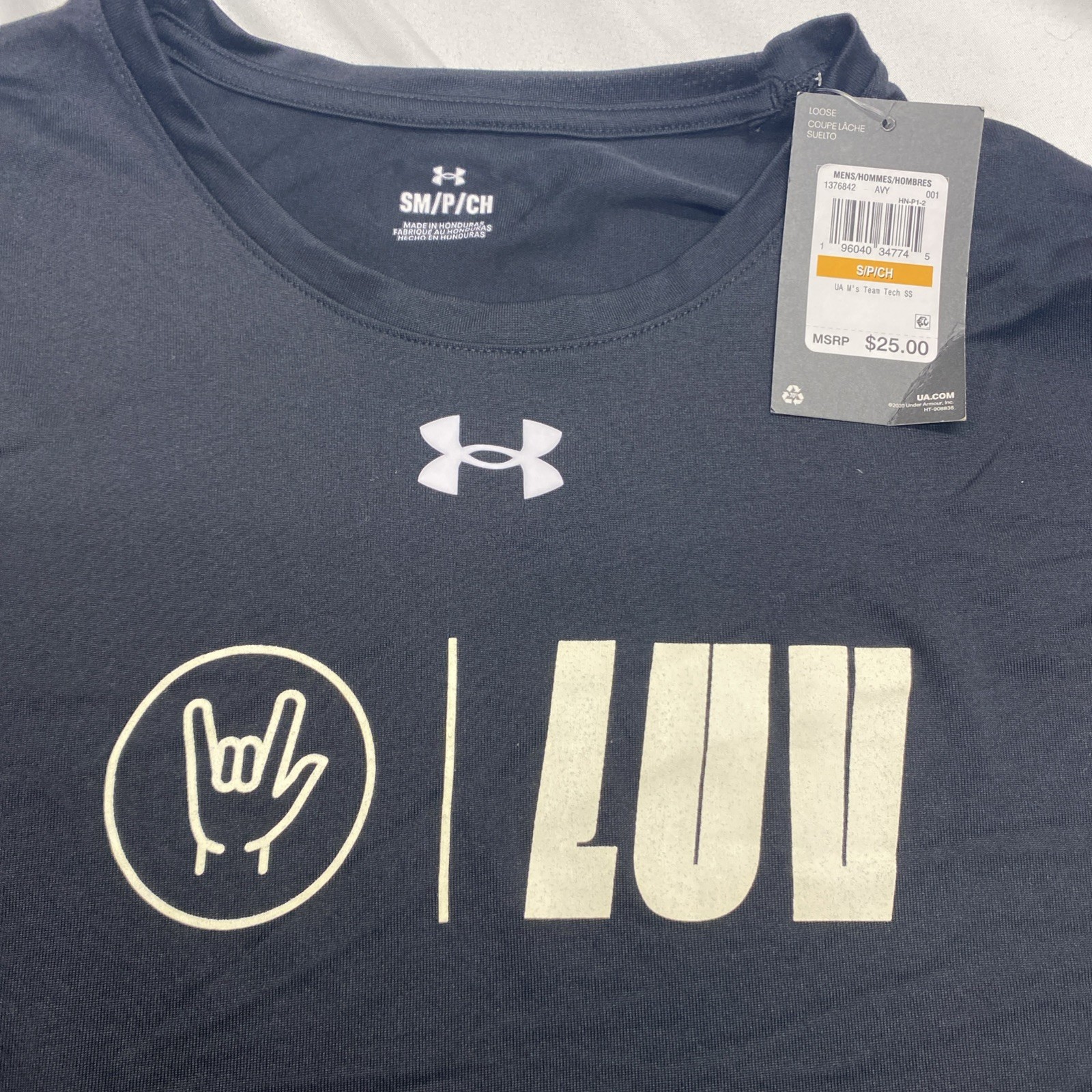 NWT Under Armour Team Tech SS LUV Graphic T-Shirt Size Small! Brand new! gallery