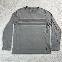 PrAna Shirt Mens S Small Gray Breathe Athletic Graphic Performance Long Sleeve