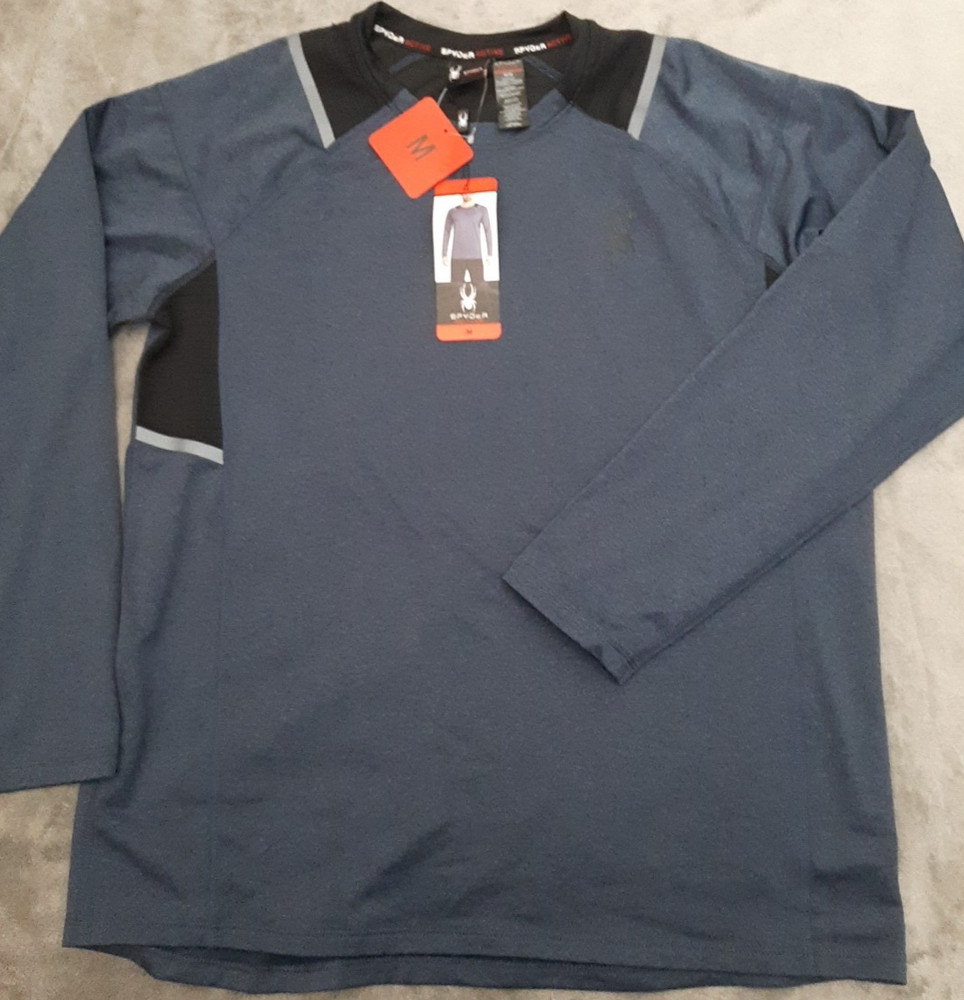 Spyder Active Pullover Shirt Men’s sz. M Long Sleeve Blue Heather