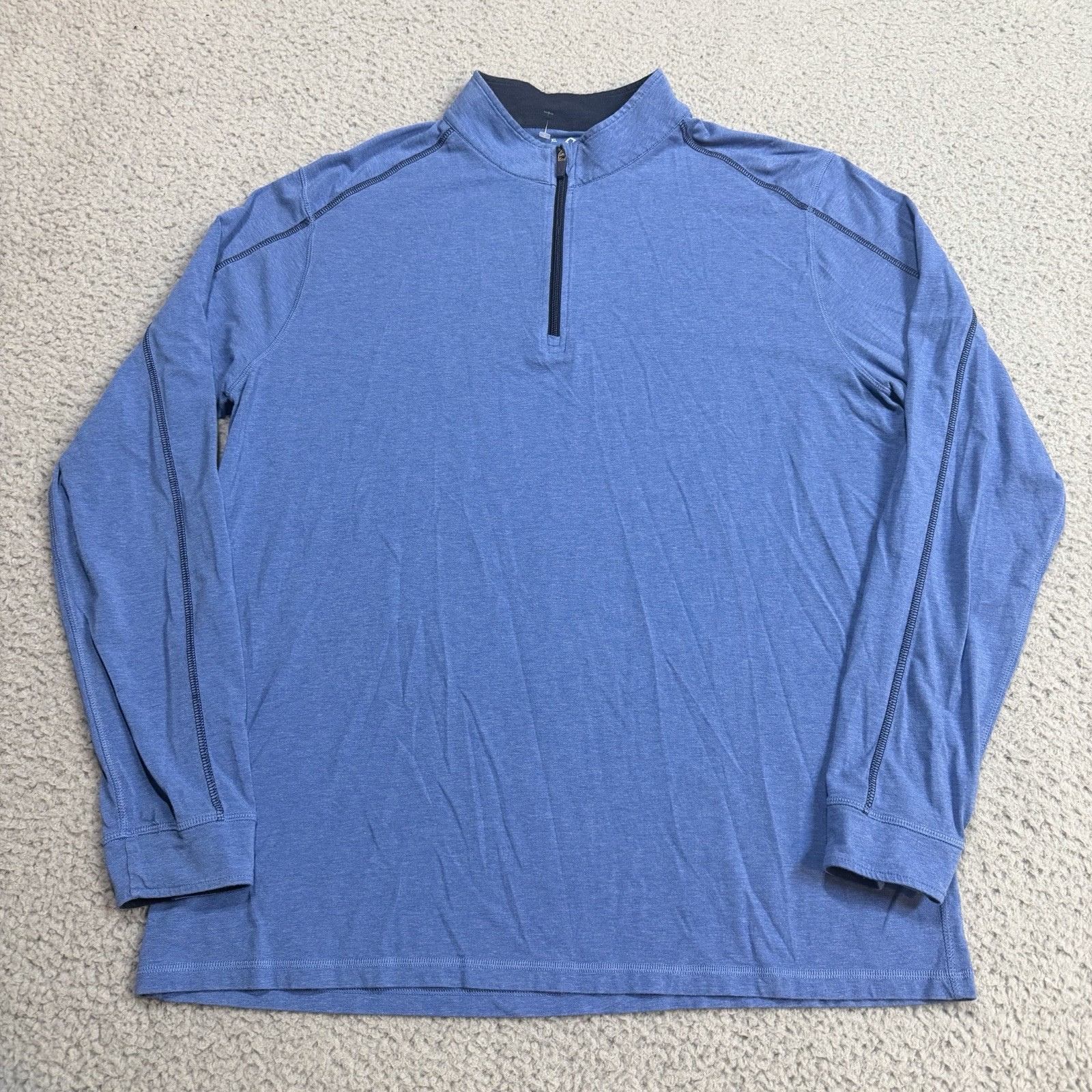 Tasc Shirt Mens Extra Large Blue 1/4 Zip Pullover Performance Bamboo Golfing gallery