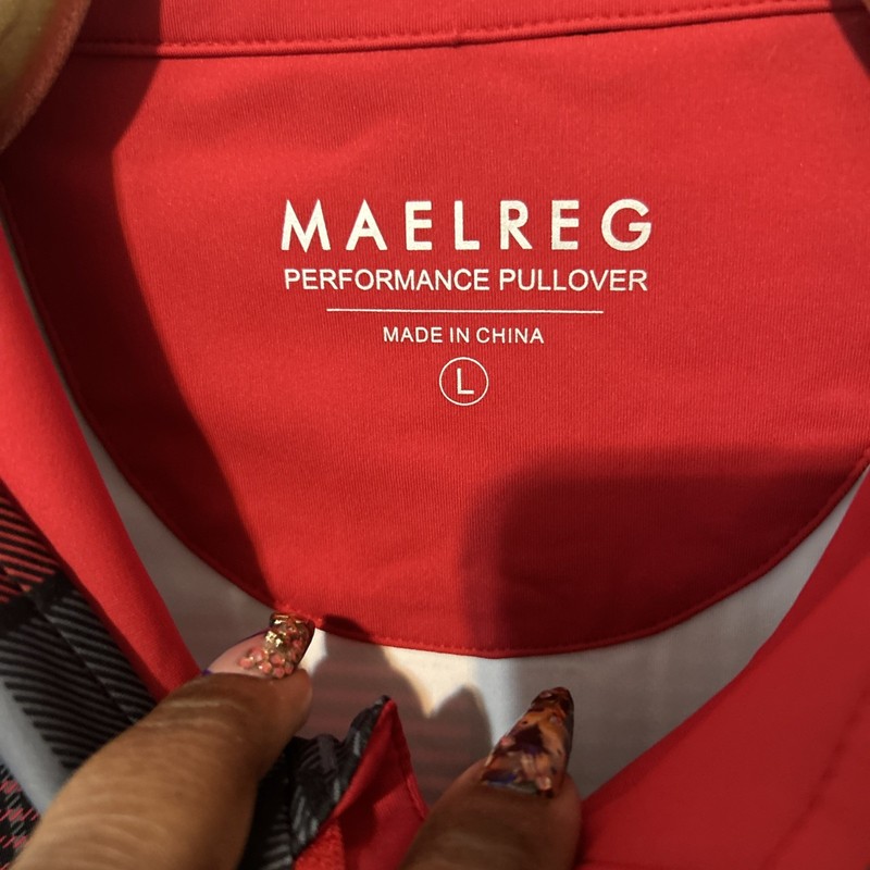 Maelreg Performance Pullover, Red Black Check Size L ￼NEW!! gallery