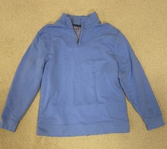 Mens Club Room Long Sleeve 1/4 Zip, Large, All Cotton, Light Blue