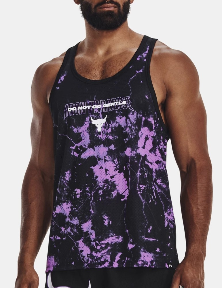 Under Armour Men's Project Rock Mesh Printed Tank Top 1373575-001 NWT Large
