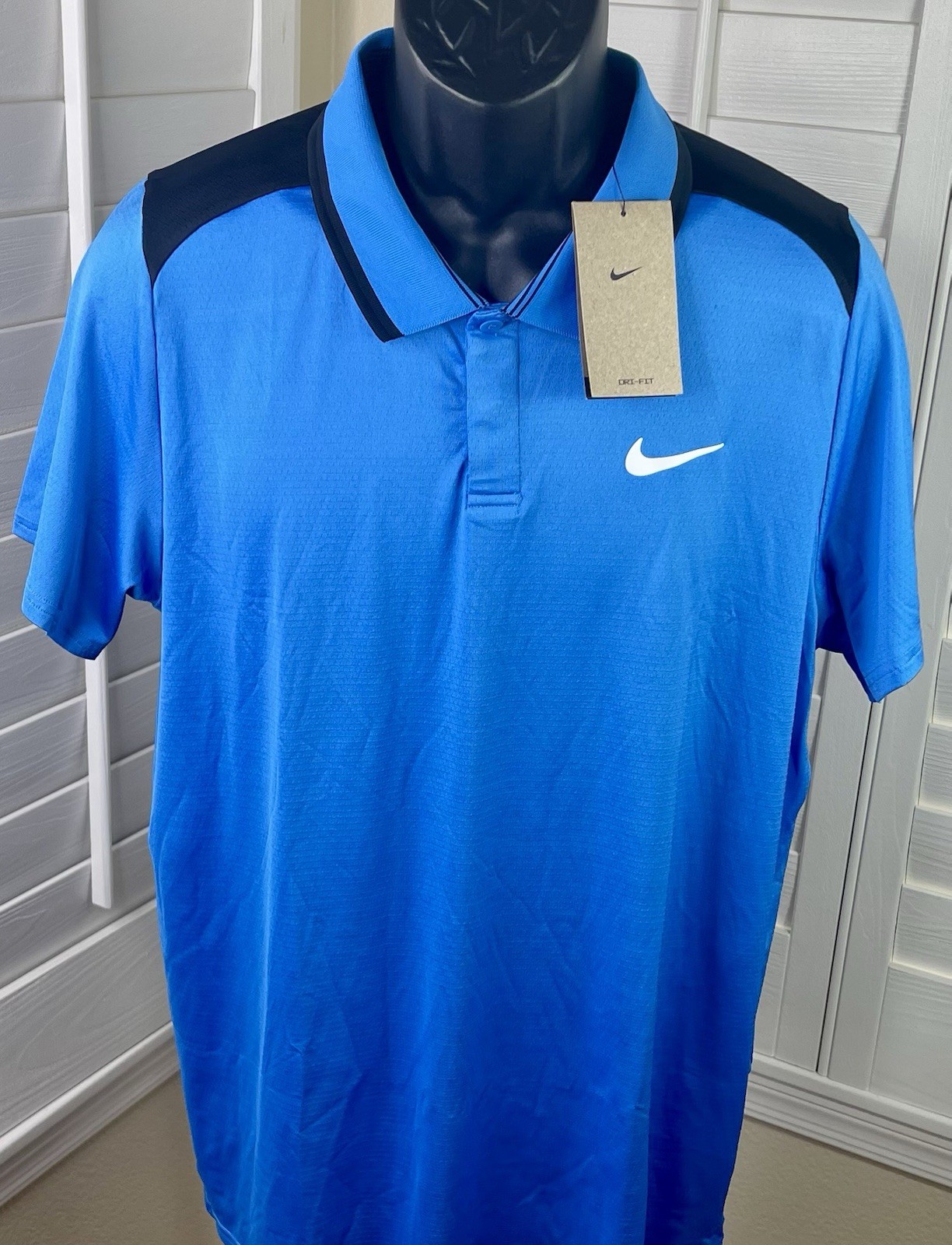 Nike Court Dri-Fit Advantage Blue Tennis Polo Shirt FD5314-435, Men’s L, NWT $68 gallery