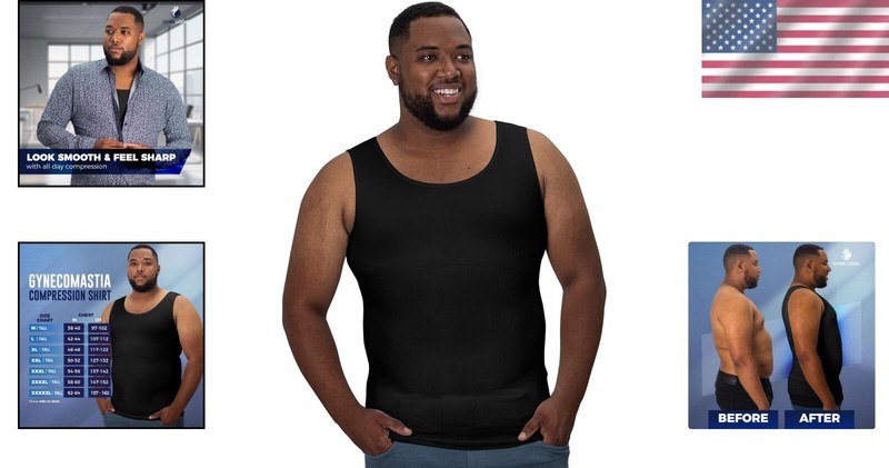 Comfortable Shaping Compression Tank Top for Men - Reduce Chest Appearance gallery