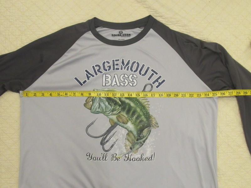 Solar Gear Largemouth Bass Men's Shirt Long Sleeve Gray Size XX-Large (50-52) gallery
