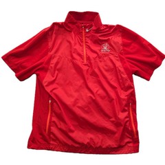 Nike Golf Mens Short Sleeve Wind Breaker Red Size Large 1/4 Zip Adjustable Logo