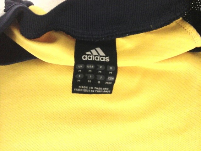 ADIDAS 3 Stripes VTG 90'S' Jersey Yellow/Blue Soccer Futbol Active Mens Medium M gallery