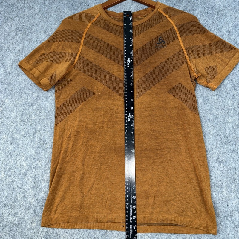 Odlo Shirt Mens M Brown Short Sleeve Base Layer Performance Running Cycling Mesh gallery