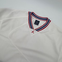 VTG Jordan Shooting Shirt Men L White 20th Anniversary 1985-2005 V-Neck Mesh