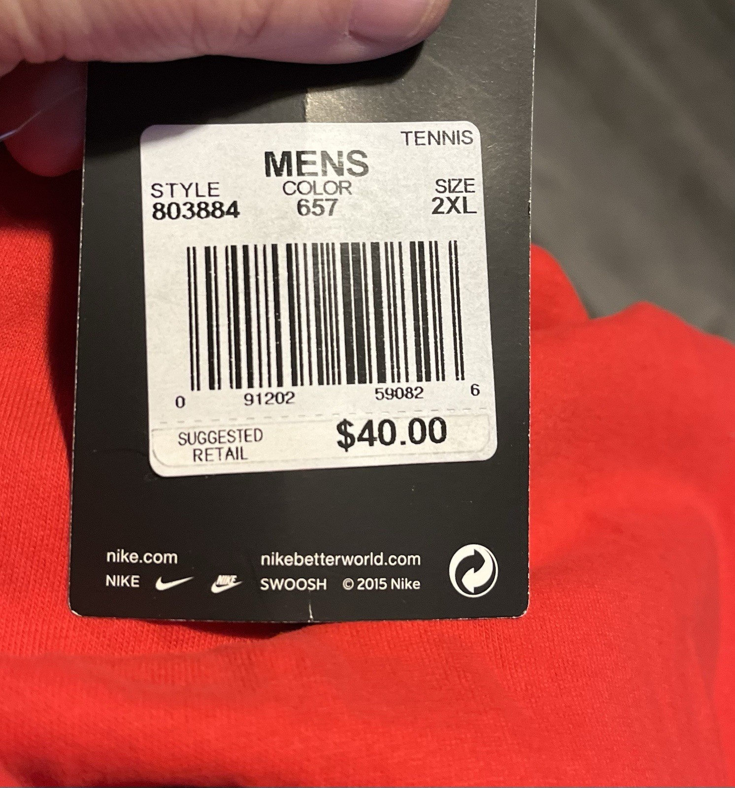 NWT Red Nike Rafa Nadal, Yellow Ombré Bull Logo, Authentic Nike, XL Shirt gallery