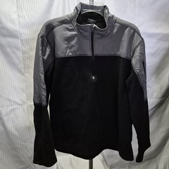 Starter Brand 1/4 Zip Pullover L (42-44) Black & Gray Fleece Long Sleeve 70892