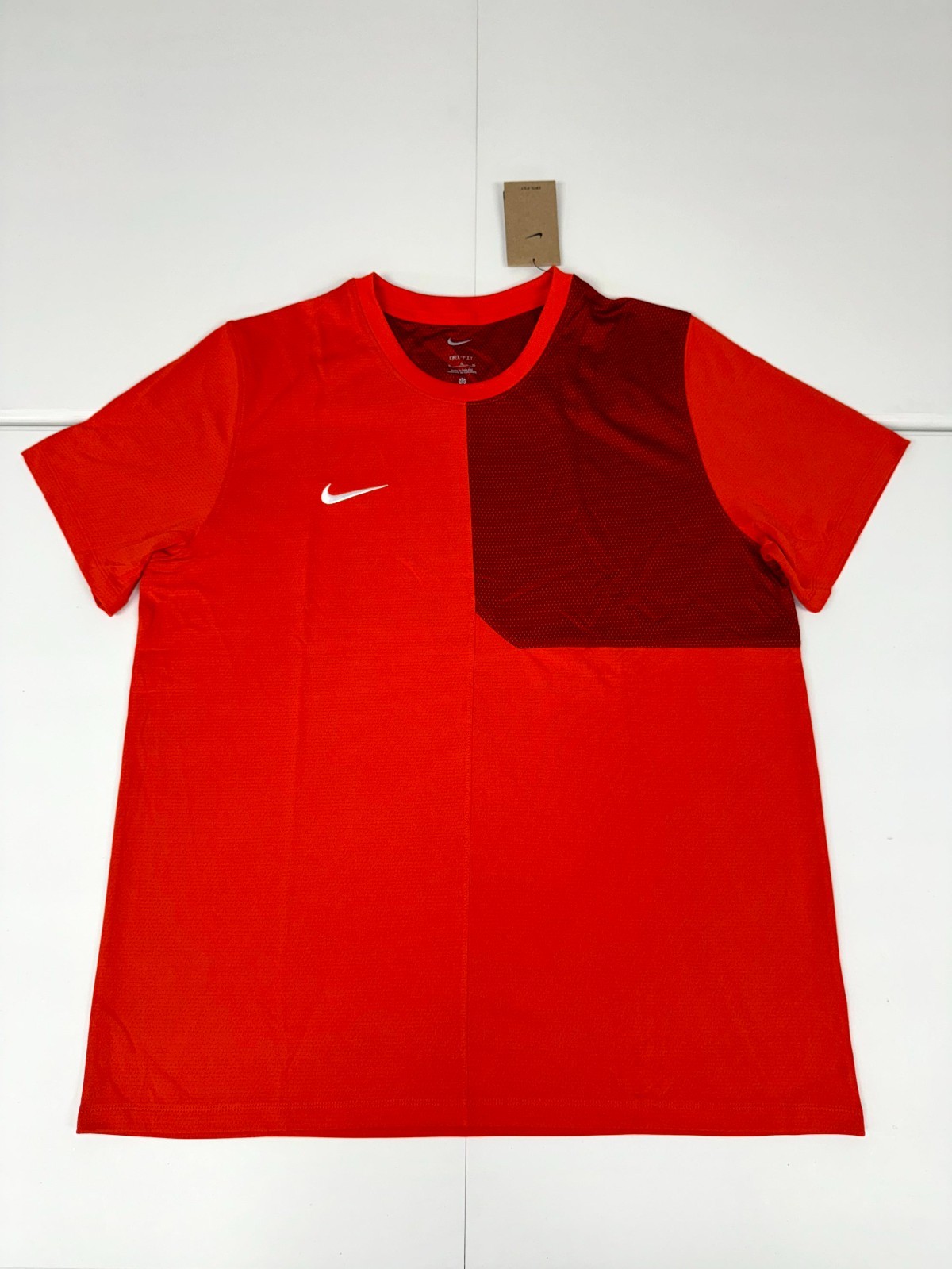 Nike Dri-FIT Coaches Top T-Shirt Mens XL Orange Cinnabar White HF7056-820 gallery