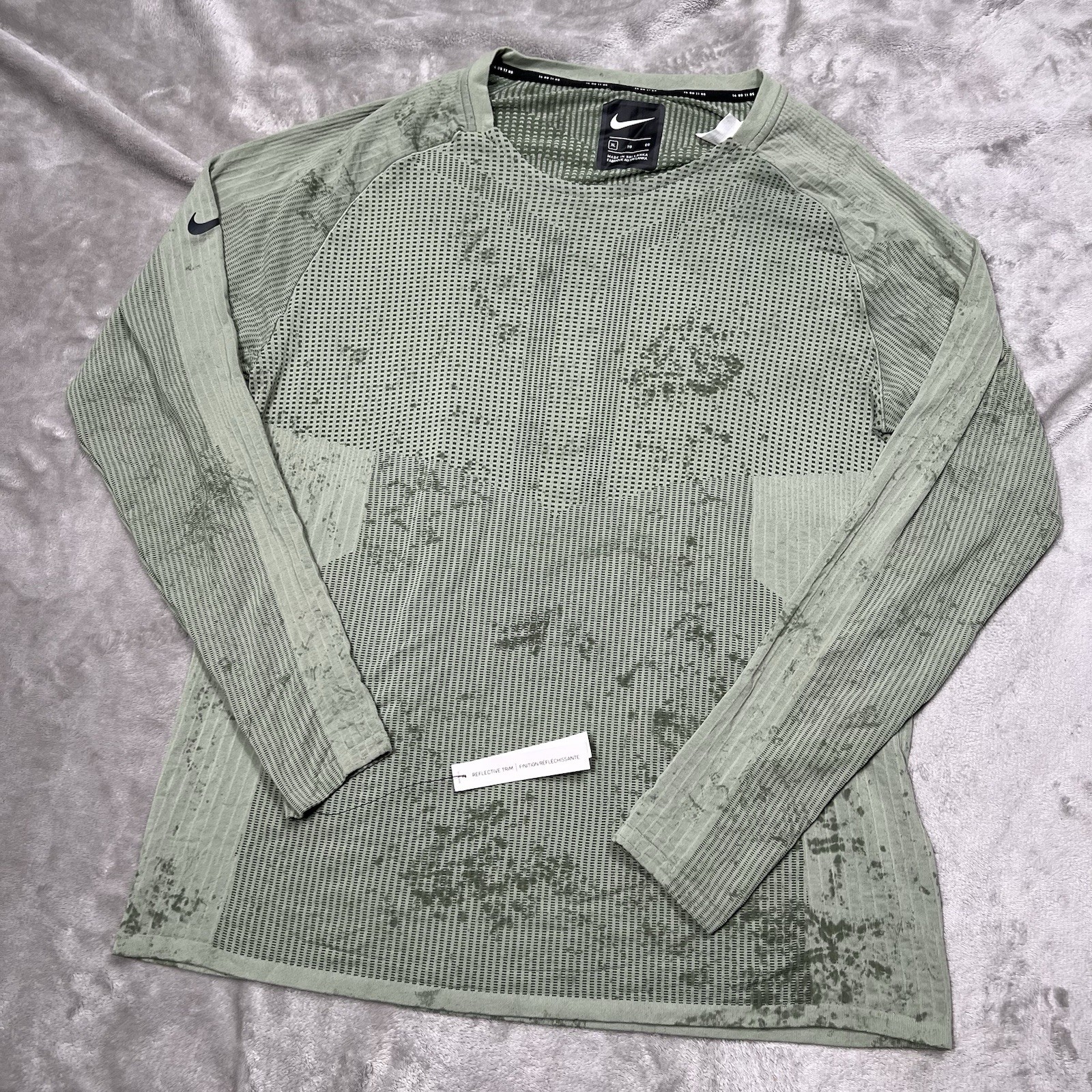 Nike Tech Pack L/S Running Top Mens XL Green Slim Performance BV5681 326 Stretch gallery