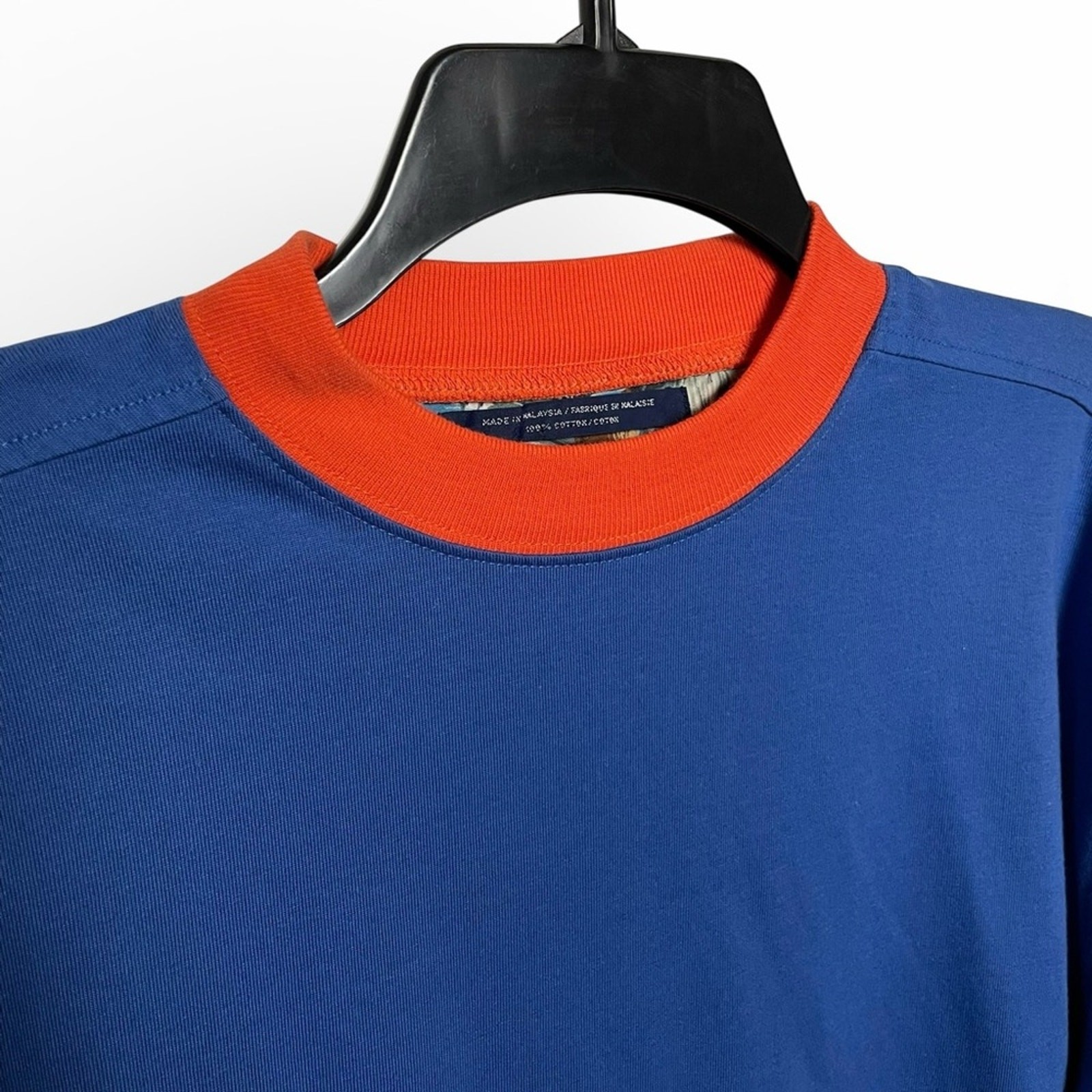 Vintage Tommy Hilfiger two tone Blue Tee with Orange Trim crest small gallery
