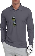 Men’s Long Sleeve Golf Polo UPF 50+ Quick Dry Summer Athletic Lightweight