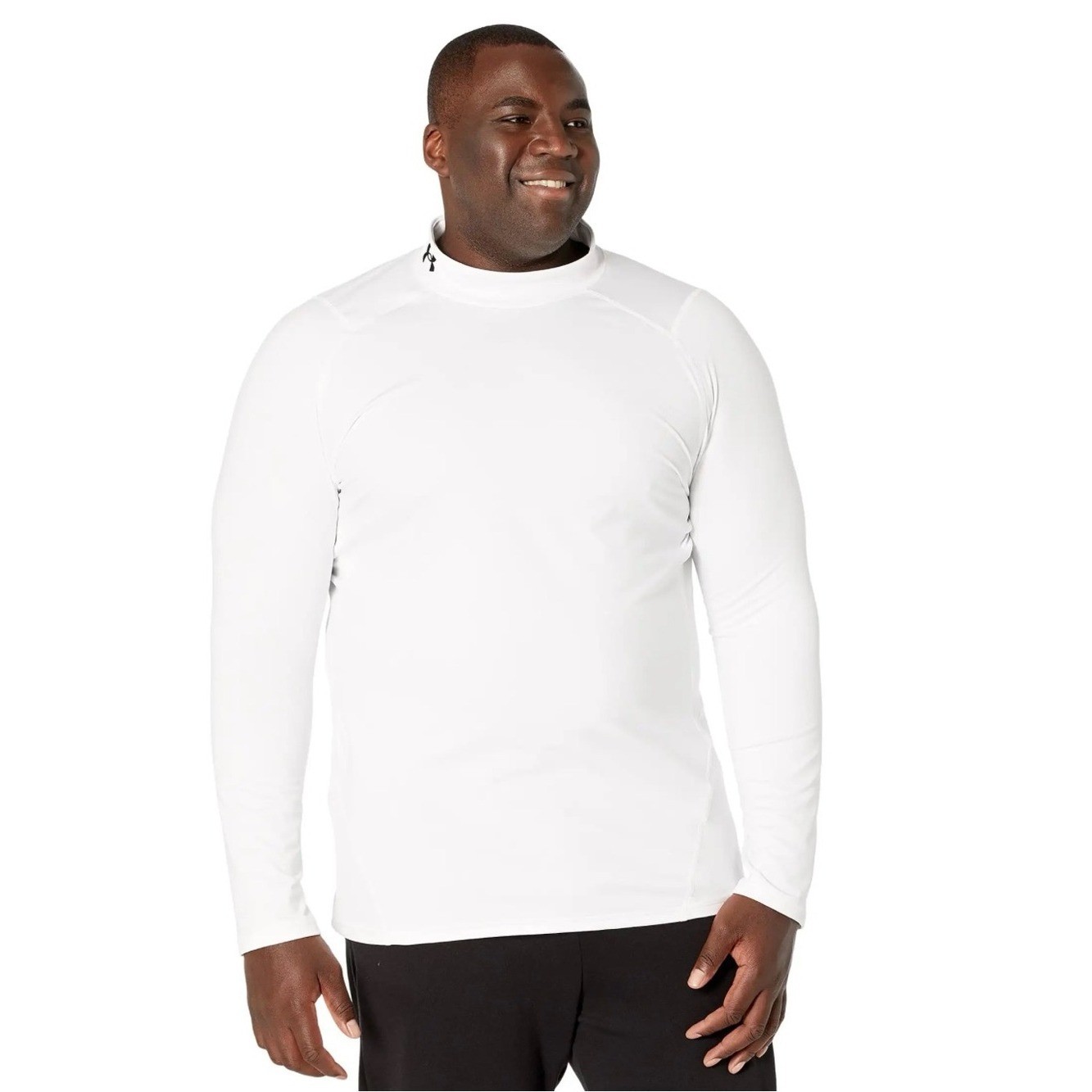 NWT Under Armour ColdGear Armour Fitted Mock Neck Shirt White Long Sleeve -XL gallery