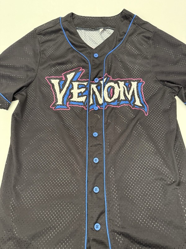 Venom Baseball Jersey Marvel Comics Mens Medium Black Graphic On Both Sides gallery