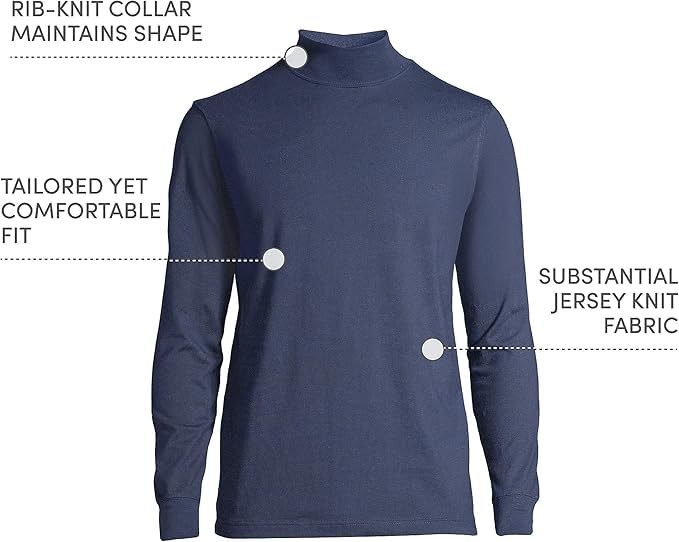Mens Long Sleeve Super-T Mockneck Radiant Navy Tall Large gallery