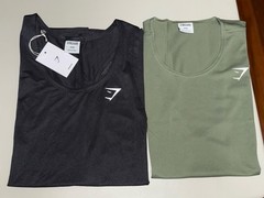 Gymshark Men’s Speed Tank Black & Arrival Tank Olive 3XL