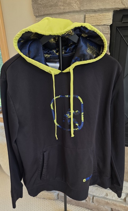 AND1 Mens Size M Black Yellow Pullover Hoodie Sweatshirt Shirt gallery