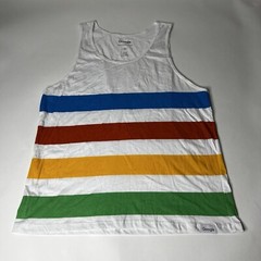 Google Official Merchandise Store White Multicolor Striped Tank Top Men 2XL NWOT