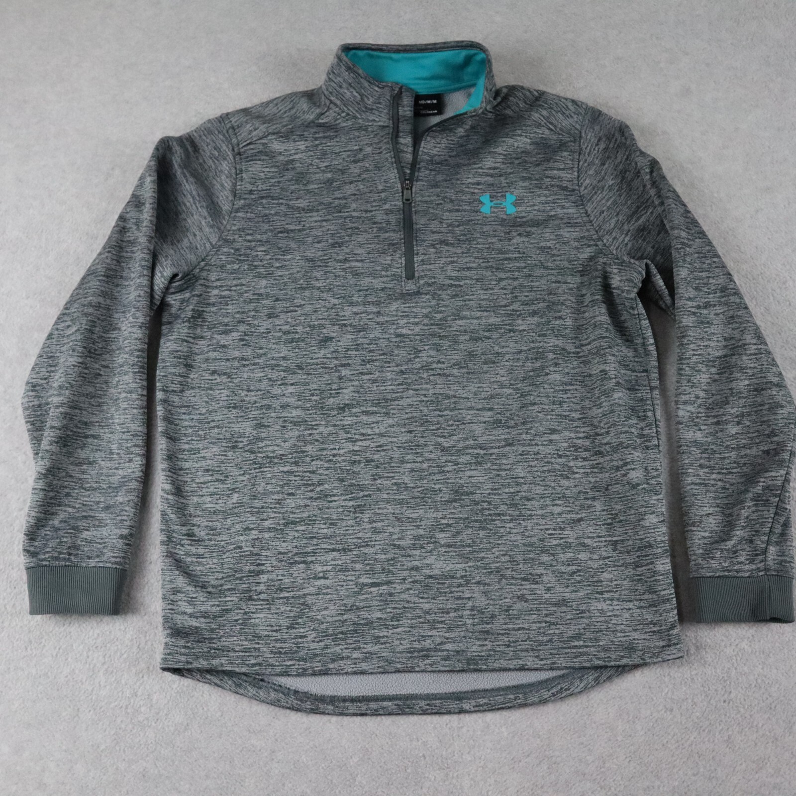 Under Armour 1/4 Zip Pullover Mens Medium ColdGear Mock Neck Gray Long Sleeve gallery