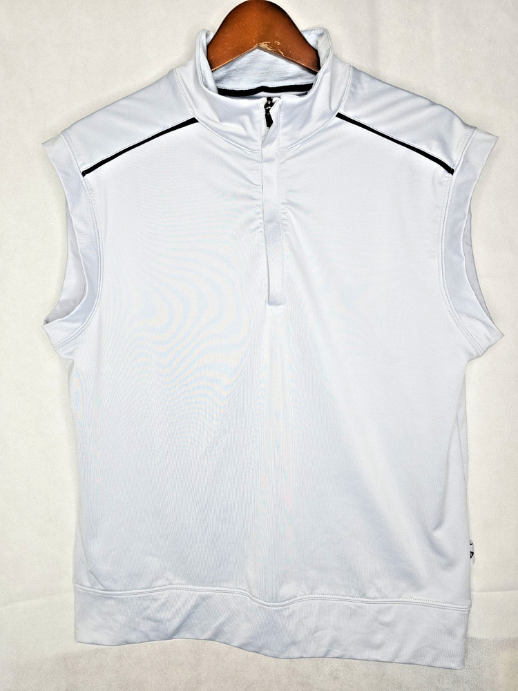 Maelreg Performance Golf Vest Light Blue Quarter Zip Mock Neck Athletic S