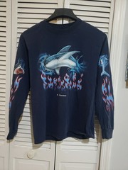 Mens Medium Long Sleeve Shirt – St. Thomas Shark Graphic A65