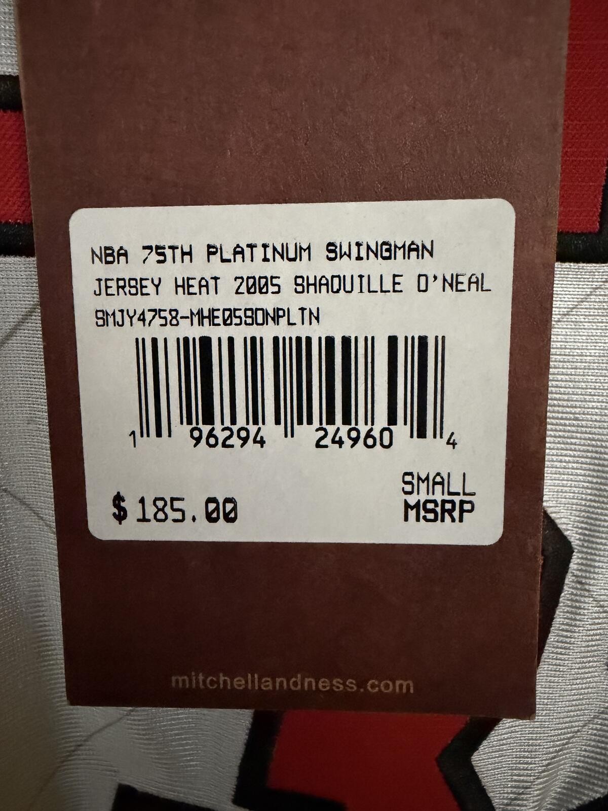 Mitchell & Ness NBA 75th Platinum Swingman Shaquille O'Neal Miami Heat Jersey - gallery