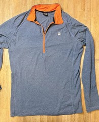 Hind Running Mens 1/4 Zip Long Sleeve Athletic Shirt M Blue Reflective Athletic