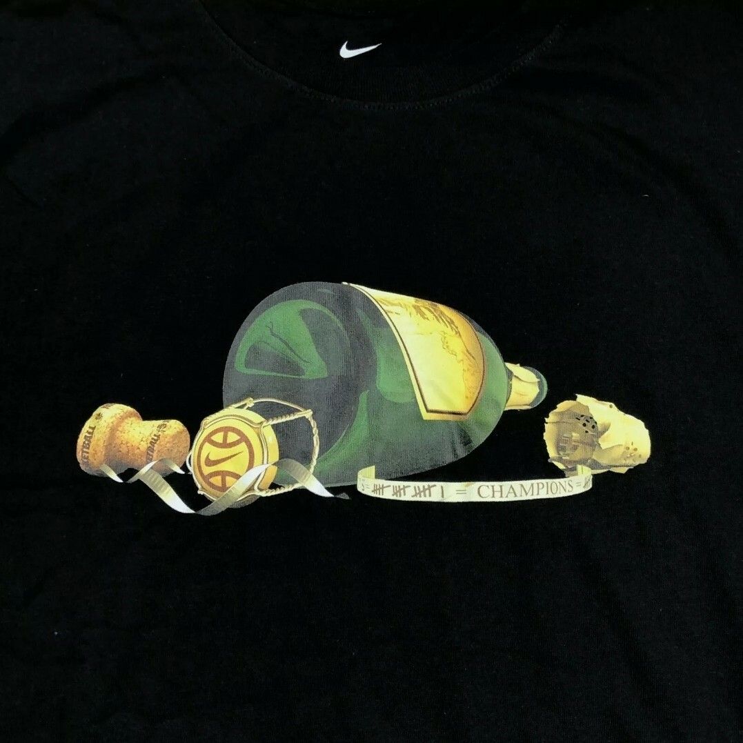 Nike Warriors NBA Finals 16 Wins to Champions Popping Champagne Bottles SZ Small gallery