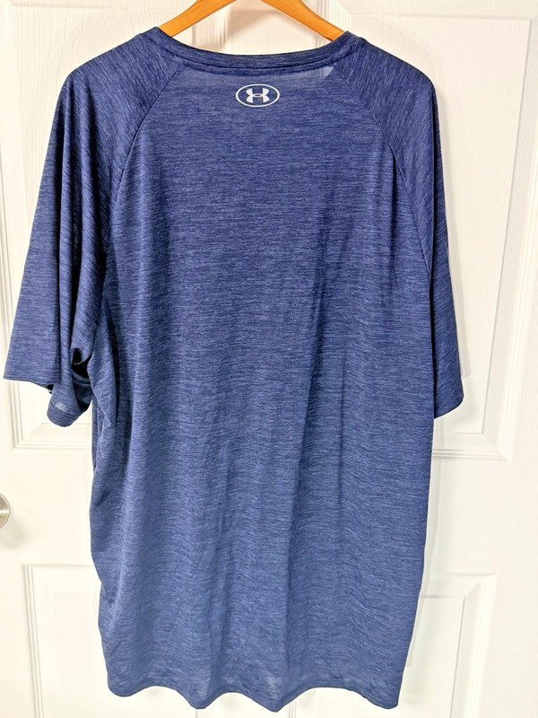 Under Armour HeatGear V Neck T Shirt Mens 3XLT Navy Athletic Workout gallery