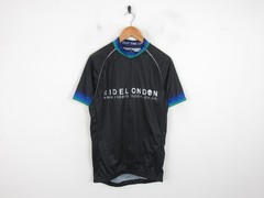 Ride London 100 cycling jersey black white full zip, 3 pocket size XL