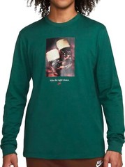 Nike Swoosh Logo Christmas Santa Boots Long-Sleeve Green Shirt Men’s XXL 2XL