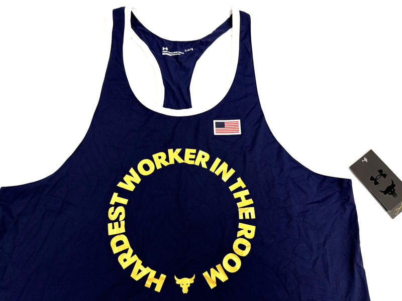 Under Armour Project Rock Hardest Worker In The Room Tank Top Blue Men L 1383310 gallery