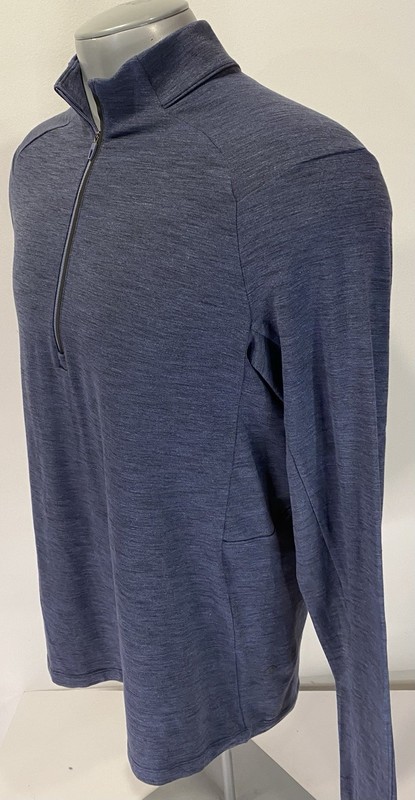 Lululemon L Large Surge Warm 1/2 Zip Blue Activewear Shirt LM3DH0S Mens gallery
