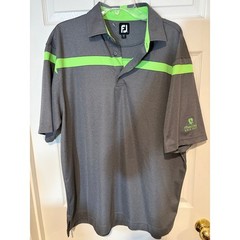 FootJoy FJ Golf Polo Shirt Men’s Large Gray Green Performance