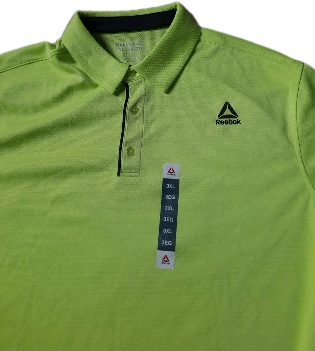 Polo Shirt Reebok Performance Men's 3XL Golf Tennis Classic Fit Neon NWT gallery