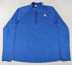 Reebok Pullover Mens Medium Blue 1/4 Zip Long Sleeve Running Athletic Activewear